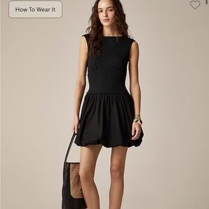 J crew black Bubble-hem mixy dress